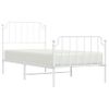 Estructura Cama Metal Con Cabecero Y Pie Cama Blanca 90x200 Cm