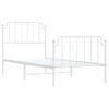 Estructura Cama Metal Con Cabecero Y Pie Cama Blanca 90x200 Cm