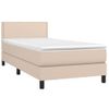 Cama Box Spring Con Colchón Cuero Sintético Capuchino 90x190 Cm