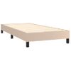 Cama Box Spring Con Colchón Cuero Sintético Capuchino 90x190 Cm