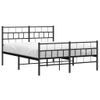 Estructura De Cama Cabecero Y Pie De Cama Metal Negro 120x200cm