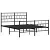 Estructura De Cama Cabecero Y Pie De Cama Metal Negro 120x200cm