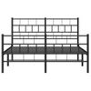 Estructura De Cama Cabecero Y Pie De Cama Metal Negro 120x200cm