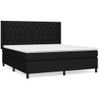 Cama Box Spring Con Colchón Tela Negro 160x200 Cm