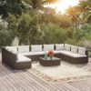 Set Muebles De Jardín 10 Piezas Y Cojines Ratán Sintético Negro