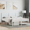 Estructura Cama Metal Con Cabecero Y Estribo Blanco 120x190 Cm