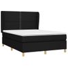 Cama Box Spring Con Colchón Tela Negro 140x190 Cm