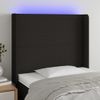 Cabecero Con Led De Tela Negro 83x16x118/128 Cm