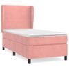 Cama Box Spring Con Colchón Terciopelo Rosa 80x200 Cm