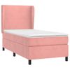 Cama Box Spring Con Colchón Terciopelo Rosa 80x200 Cm