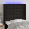 Cabecero Con Led De Tela Negro 103x16x118/128 Cm