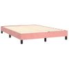 Cama Box Spring Con Colchón Terciopelo Rosa 140x190 Cm