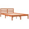 Estructura De Cama Madera Maciza Pino Marrón Cera 150x200 Cm