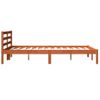 Estructura De Cama Madera Maciza Pino Marrón Cera 150x200 Cm