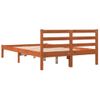 Estructura De Cama Madera Maciza Pino Marrón Cera 150x200 Cm