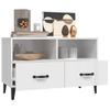 Mueble De Tv Madera Contrachapada Blanco Brillo 80x36x50 Cm