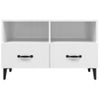 Mueble De Tv Madera Contrachapada Blanco Brillo 80x36x50 Cm