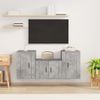 Set De Muebles De Tv 3 Piezas Madera Contrachapada Gris Hormigón