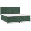 Cama Box Spring Con Colchón Terciopelo Verde Oscuro 200x200 Cm