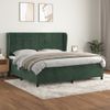 Cama Box Spring Con Colchón Terciopelo Verde Oscuro 200x200 Cm