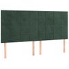 Cama Box Spring Con Colchón Terciopelo Verde Oscuro 200x200 Cm