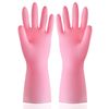 Guantes De Goma Para El Hogar, Paquete De 10 Pares, Guantes Para Lavar Platos De Limpieza Impermeables De Silicona Pvc, Color Rosa