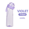 Nuevo 0 Azucar 0 Tarjeta Copa Perfumada Fruta Juego Anillo Tritan Botella De Agua Deporte Copa De Agua Agua Artehecho Clear Purple + (7 Anillos De Sabor)