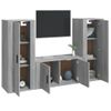 Set De Muebles Para Tv 3 Piezas Madera Contrachapada Gris Sonoma