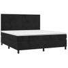 Cama Box Spring Colchón Y Led Terciopelo Negro 180x200 Cm