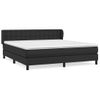 Cama Box Spring Con Colchón Cuero Sintético Negro 180x200 Cm