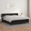 Cama Box Spring Con Colchón Cuero Sintético Negro 180x200 Cm