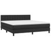 Cama Box Spring Colchón Y Led Cuero Sintético Negro 180x200 Cm