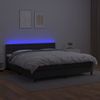 Cama Box Spring Colchón Y Led Cuero Sintético Negro 180x200 Cm