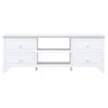 Mueble Para Tv Madera Maciza De Paulownia Blanco 108x30x40 Cm