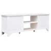 Mueble Para Tv Madera Maciza De Paulownia Blanco 108x30x40 Cm