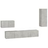 Set De Muebles De Tv 4 Piezas Madera Contrachapada Gris Hormigón