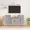 Set De Muebles Para Tv 3 Piezas Madera Contrachapada Gris Sonoma