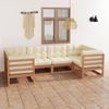 Set De Muebles De Jardín 6 Pzs Cojines Madera Pino Marrón Miel