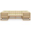 Set De Muebles De Jardín 6 Pzs Cojines Madera Pino Marrón Miel