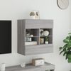 Mueble De Tv De Pared Con Luces Led Gris Sonoma 58,5x30x60,5 Cm