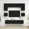 Juego De Mueble Para Tv De 8 Piezas Aglomerado Negro