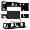 Juego De Mueble Para Tv De 8 Piezas Aglomerado Negro