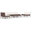 Set Muebles De Jardín 10 Piezas Cojines Ratán Sintético Marrón