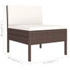 Set Muebles De Jardín 10 Piezas Cojines Ratán Sintético Marrón