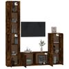 Set De Muebles De Tv 4 Piezas Madera Contrachapada Roble Ahumado