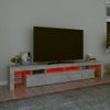 Mueble De Tv Con Luces Led Gris Hormigón 230x36,5x40 Cm