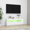 Mueble Para Tv Con Luces Led Blanco 100x35x40 Cm
