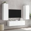 Mueble De Tv De Pared Con Luces Led Blanco 80x35x31 Cm