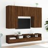 Mueble De Pared Tv Madera Ingeniería Marrón Roble 100x30x30 Cm