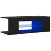 Mueble De Tv Con Luces Led Negro 90x39x30 Cm